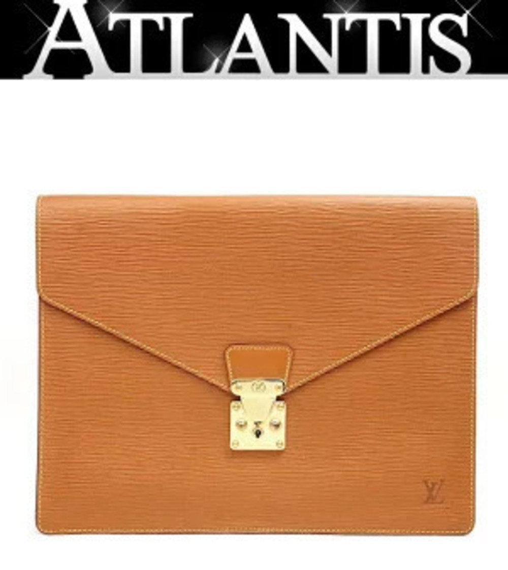 Louis Vuitton Epi Portedocument Snateur Briefcase Zipangu Gold Brown